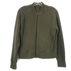 Lululemon Damen 6 Jacke On Repeat Bomber olivgrün gerippt Active Full Zip - Bild 1 von 5