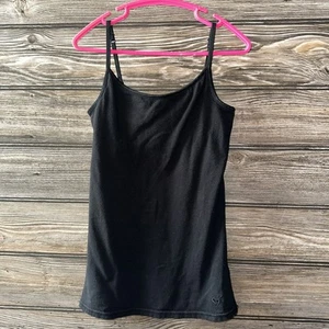 Justice size 8 black spaghetti strap sleeveless top built-in bra summer - Picture 1 of 5