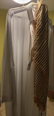 Muslim Men's Thobe Scarf Pattu Drosh Darosh 64XXXL Urdu Pakistan Kuwaiti Islamic - image 1 of 4