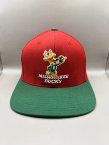 Milwaukee Bucks Hat Cap SnapBack Red Mitchell Ness Wool Hardwood Classic NBA - Picture 1 of 9
