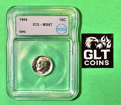 1967 Roosevelt Dime ICG MS67✦ Stunning High-Grade Philly Mint Coin - Image 1 of 4