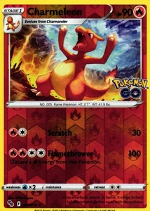 Pokémon Charmeleon Holograma Inverso Poco Común 009/078 Pokemon GO TCG - Imagen 1 de 2