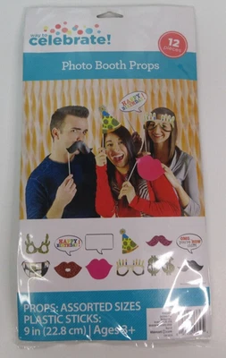 Accesorios para cabina de fotos de feliz cumpleaños 12 accesorios surtidos edad 3+ Foto 1 de 4