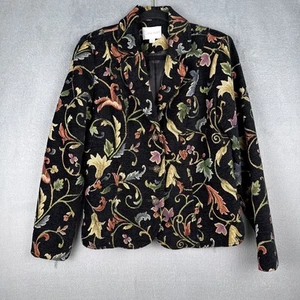 Erin London Tapestry Blazer Womens Med Jacket Art To Wear Boho Grandmacore Artsy - Picture 1 of 9