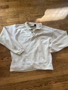Vintage Patagonia Sweater Cotton Pullover Cream Medium Made In USA - Picture 1 of 12