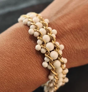 bracciale vintage americano  anni 60 con perle -  vtg bracelet - Picture 1 of 5