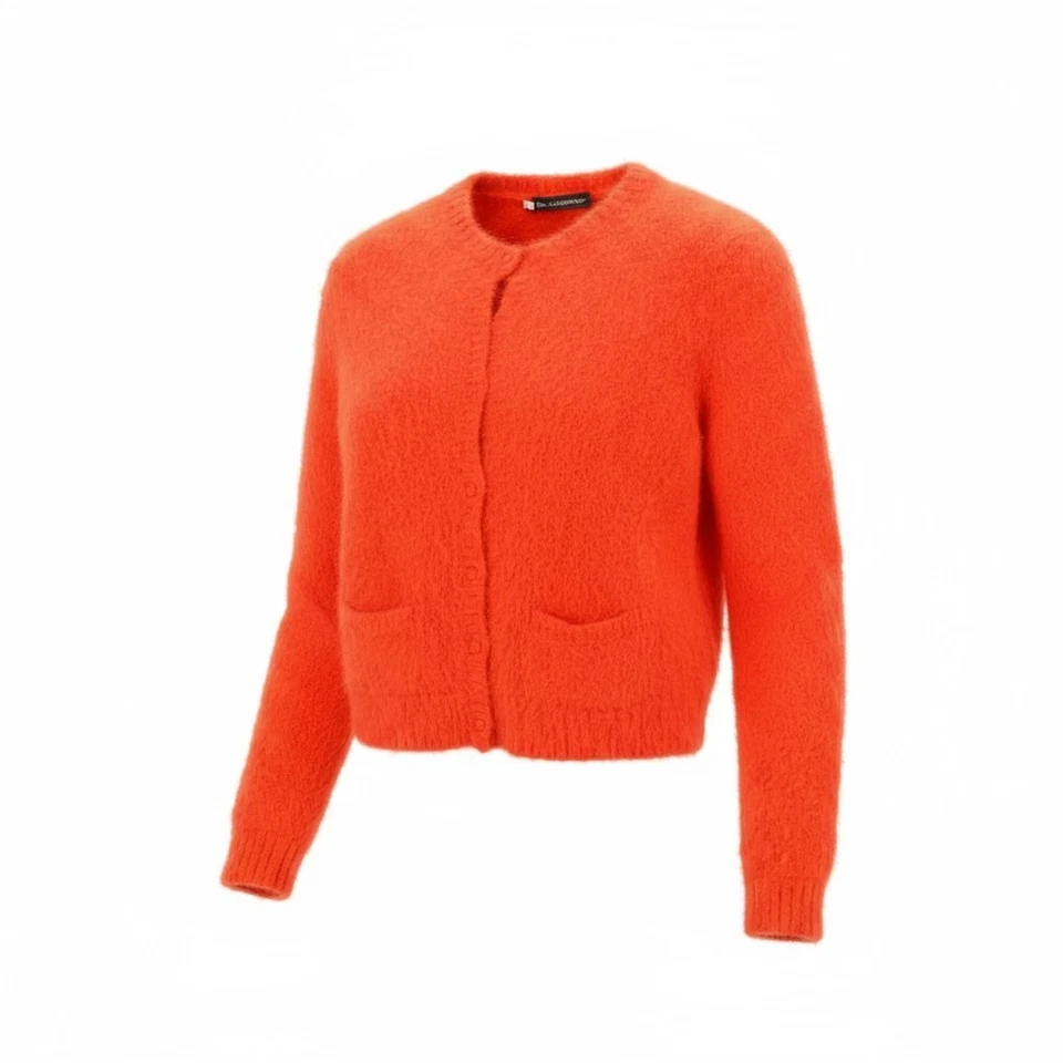 DSQUARED2 Women's S Red Mohair Wool Blend Button-Up Knit Cardigan - Image 1 of 4
