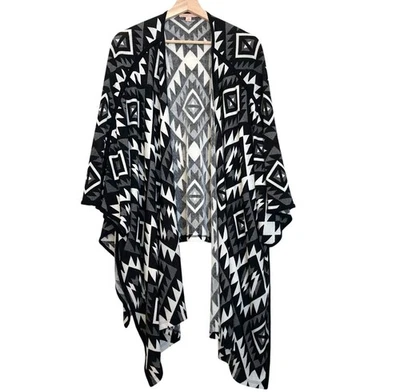Gibson Latimer Kimono Tejido Envoltura Mujer XL Tribal Geométrico Rectangular Boho Foto 1 de 4
