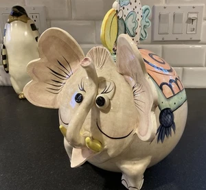 ELEFANT KERAMIK KEKSDOSE HANDWERKLICH SIGNIERT BARWICK - Bild 1 von 13