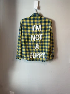 Disney Cakeworthy Collab The Little Mermaid Sebastian Flannel Yellow Blue Size M - Picture 1 of 5