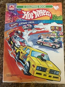 1984 Hot Wheels A Coloring Book Grand Prix Golden Mattel Redline Collectible - Picture 1 of 17