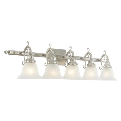 Luz de tocador de baño Livex Lighting 1285S níquel French Regency 5 luces Foto 1 de 4