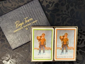 2 barajas completas de cartas de recuerdo de Boys Town de colección con fotos del padre Flanagan - Imagen 1 de 7