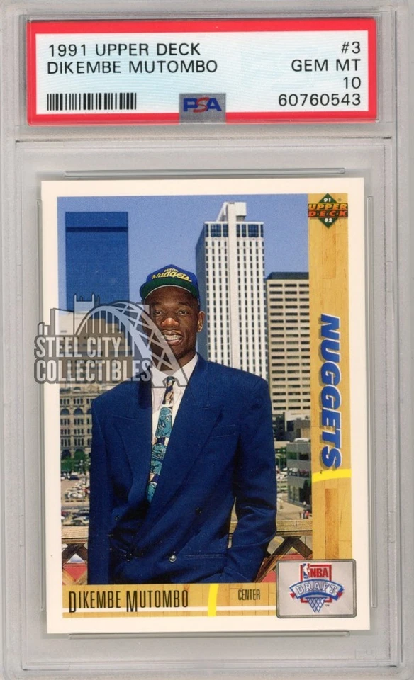 Tarjeta de novato Dikembe Mutombo 1991-92 Upper Deck #3 PSA 10 gemas como nueva Foto 1 de 1