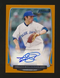 2013 Bowman Prospects AUTOGRAMME (orange) - Tyler Gonzales (Blue Jays) /250 - Bild 1 von 2