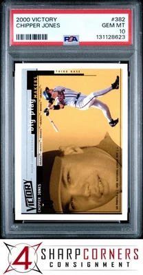 2000 UPPER DECK VICTORY #382 CHIPPER JONES BRAVES HOF PSA 10 - Image 1 of 2