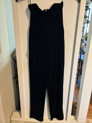 Mono Express Negro Terciopelo Sin Tirantes Nuevo sin Etiquetas, Talla 00 Foto 1 de 3