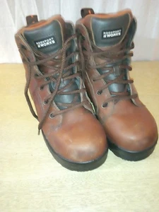 Rockport Works Mens Size 5W/Women's 7W Brown Waterproof Safety Work Boots - Picture 1 of 14