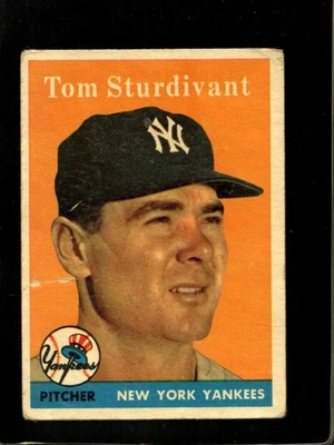 1958 TOPPS #127 TOM STURDIVANT FAIR YANKEES *NY0674 - Image 1 of 2