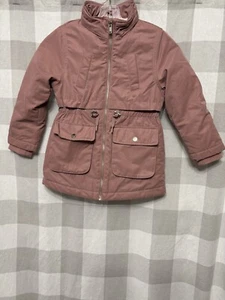 H&M Pink Mauve Parka Coat Winter Jacket Big Girls Size 6 - Picture 1 of 12