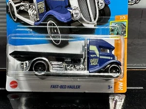 Remolque de cama rápida Hot Wheels 2023 bandeja inclinable azul 11/250 transportadores de hw tarjeta larga - Imagen 1 de 6