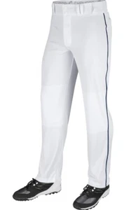 CHAMPRO TRIPLE CROWN OPEN BOTTOM BASEBALL PANT, WHITE/NAVY PIPE/ADULT XL (BP91U) - Picture 1 of 6