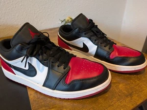 AIR Jordan 1 Air Jordan Schwarz weiß rot mid 44 herren Sneaker Nike - Bild 1 von 7