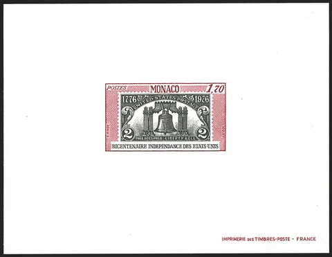 Monaco #YTBS9a EPL Proof CV€1300.00 1976 Bicentennial Liberty Bell [1021 YT1055] Cover