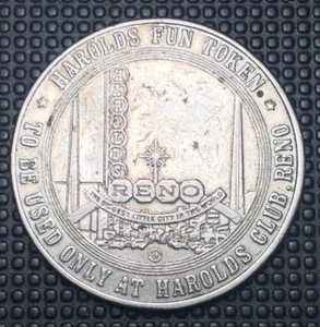 1967 Harold's Club Vintage Casino Game Token Gambling Gaming Coin Reno Nevada - Picture 1 of 5