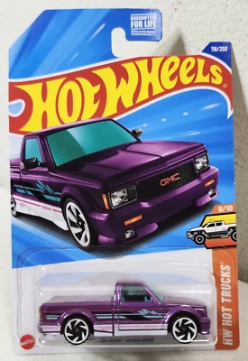 2025 Hot Wheels Hot Trucks '91 GMC Syclone Purple Pickup Truck 1/64 Toy NEW - Image 1 of 4