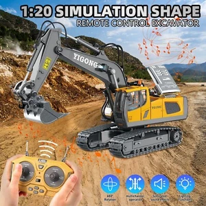 1:20 RC Excavator DumpTruck Bulldozer Remote Control Engineering Vehicle Kid Toy - Picture 1 of 13