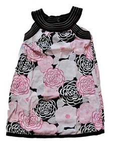 Jenny & Me Girls Pink Black and White Floral Print Sleeveless Dress Size 5 EUC - Picture 1 of 3