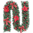 Christmas Plastic Rattan Wreath Garland Holiday Window Fireplace Hanging 2.7m