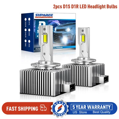 2pcs White LED Headlight Bulb D1S D1R High Low Beam HID Xenon Conversion Kit - Image 1 of 4