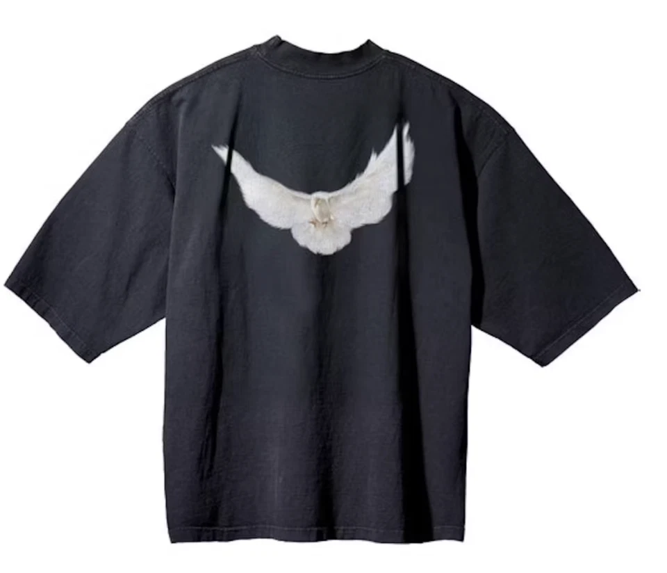 Size M - Yeezy GAP Balenciaga 3/4 Sleeve Dove Tee In Black