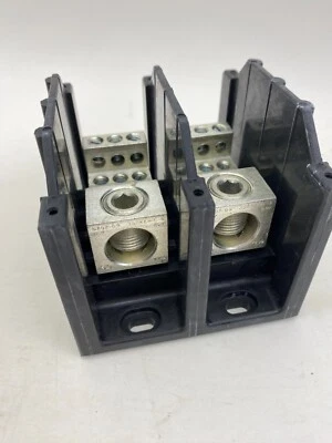 Bussmann 16323-2 Power Block 2 Pole 600V, 1 Pri 6 AWG-350 MCM Sec 6  #14-4 AWG - Image 1 of 4