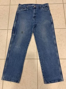 Vaqueros azules carpintero para hombre 36X32 Dickies 1993SNB ajuste relajado pierna recta - Imagen 1 de 9