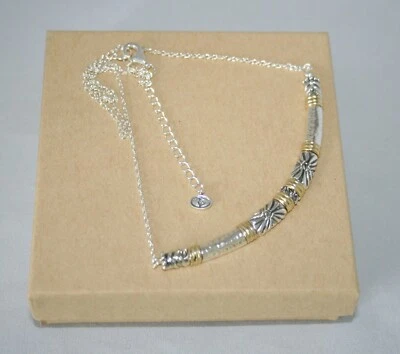 Colar de prata esterlina curvo Silpada bronze gravado "Canyon Dreams" CZ N3339 - Imagem 1 de 4