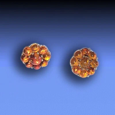 Fine Ambra Orecchini(Spina) IN Argento Prese Im Nobile Design Ø Ca 15mm - Immagine 1 di 2