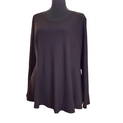 Dennis Basso Classic  Black Women's Top has e silver button on sleeve. Princess - Image 1 of 4