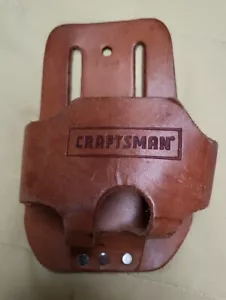 VINTAGE Sears CRAFTSMAN Belt Tape Measure Holder - Leather - Picture 1 of 1
