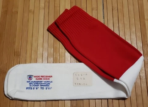 Authentic Reebok Atlanta Falcons NFL Wide Receiver Game Socks Team Issued Red Cover