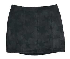 Tinseltown Tonal Stars Zipper Back Denim Women's Mini Skirt L NWT Black Wash - Bild 1 von 3