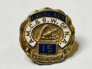AMC & BW of NA Amalgamated Meat Cutters Butcher Worker 15 Year Service Award Pin - Picture 1 of 3