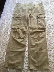 Vtg Levis Cargo Pants Men 36x32 (38x30) Brown Twill Loose Straight Baggy 90s Y2K - Picture 1 of 8