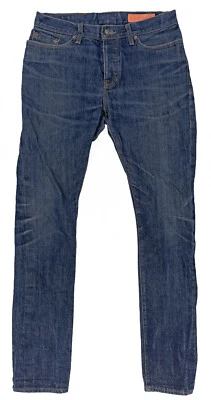 JEAN SHOP Selvedge 100% Cotton Denim U.S.A. Made Skinny Blue Jean Men's 33W/34L - Image 1 of 3
