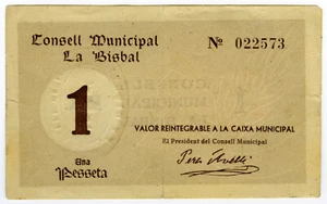 # SPAIN CIVIL WAR 1937 • LA BISBAL 1 p. MUNICIPAL ☆ GUERRA CIVIL ESPAÑOLA ☆C5087 - Picture 1 of 2