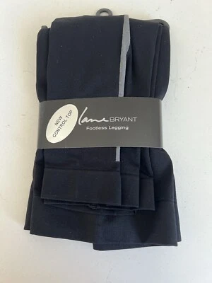 Top Lane Bryant Control Sin Pies Negro Con Gris Leggings A/B NUEVO ~ Envío Gratis Foto 1 de 4