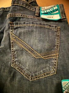 Jeans uomo Cinch Grant 38x34 nuovo con etichetta relaxed fit bootcut lavaggio scuro MB30037001 - Foto 1 di 10