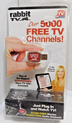 RABBIT TV: "As Seen On TV" - Watch Over 5000 Free TV, Internet Channels - SEALED - Image 1 of 4